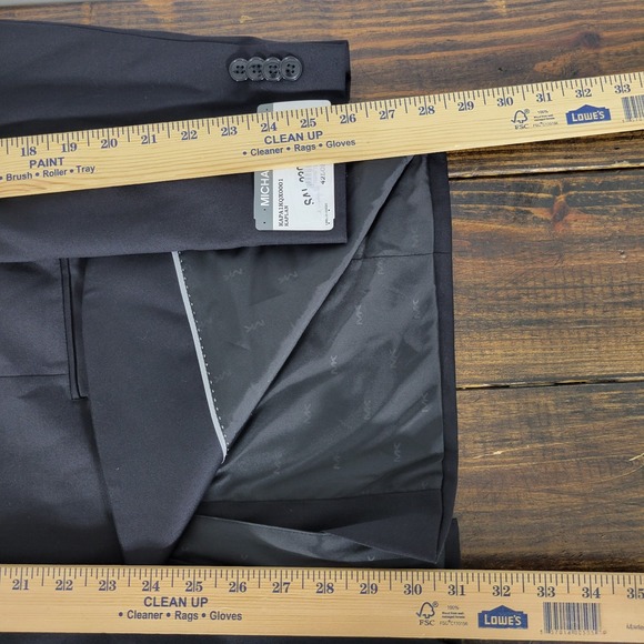 Michael Kors Kaplan Mens Sport Coat Blazer Two Button Black Twill Wool Blend 42L - Picture 5 of 13